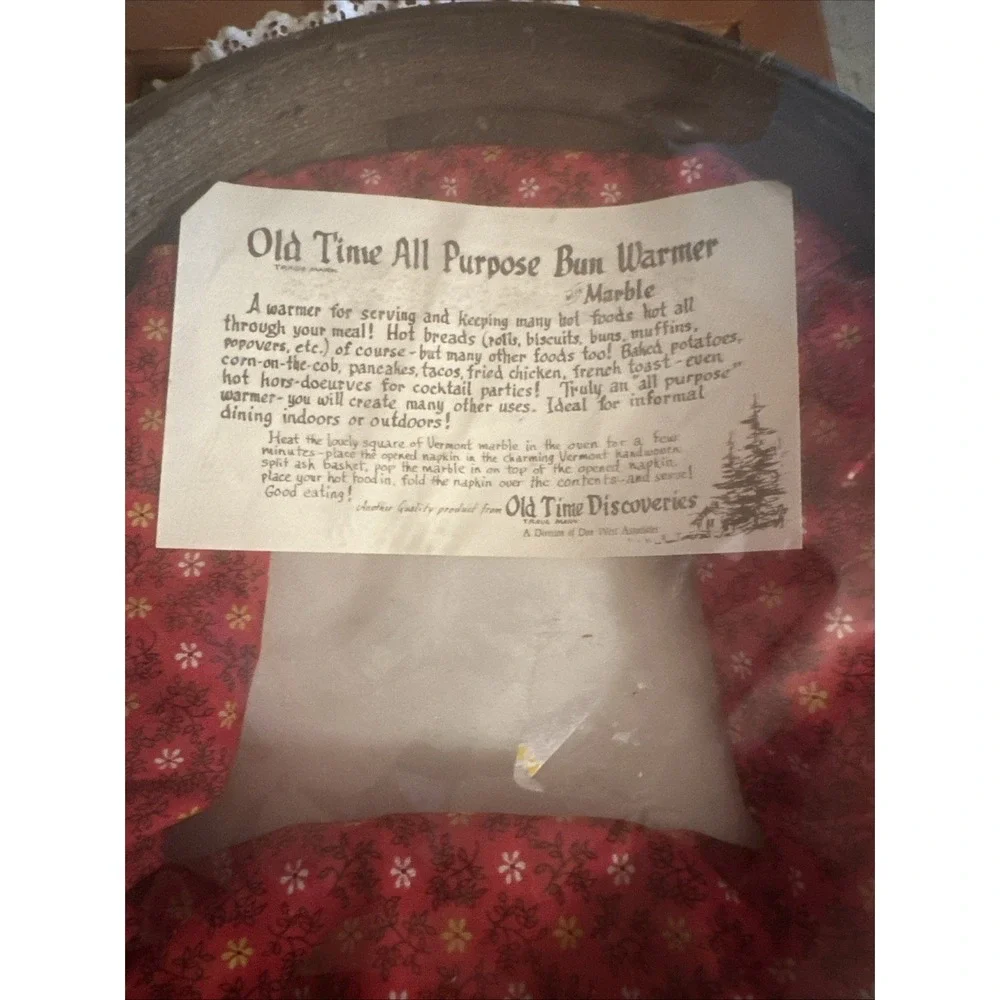 Old‎ Time Discoveries Bun Warmer With Vermont Marble & Split Ash Basket